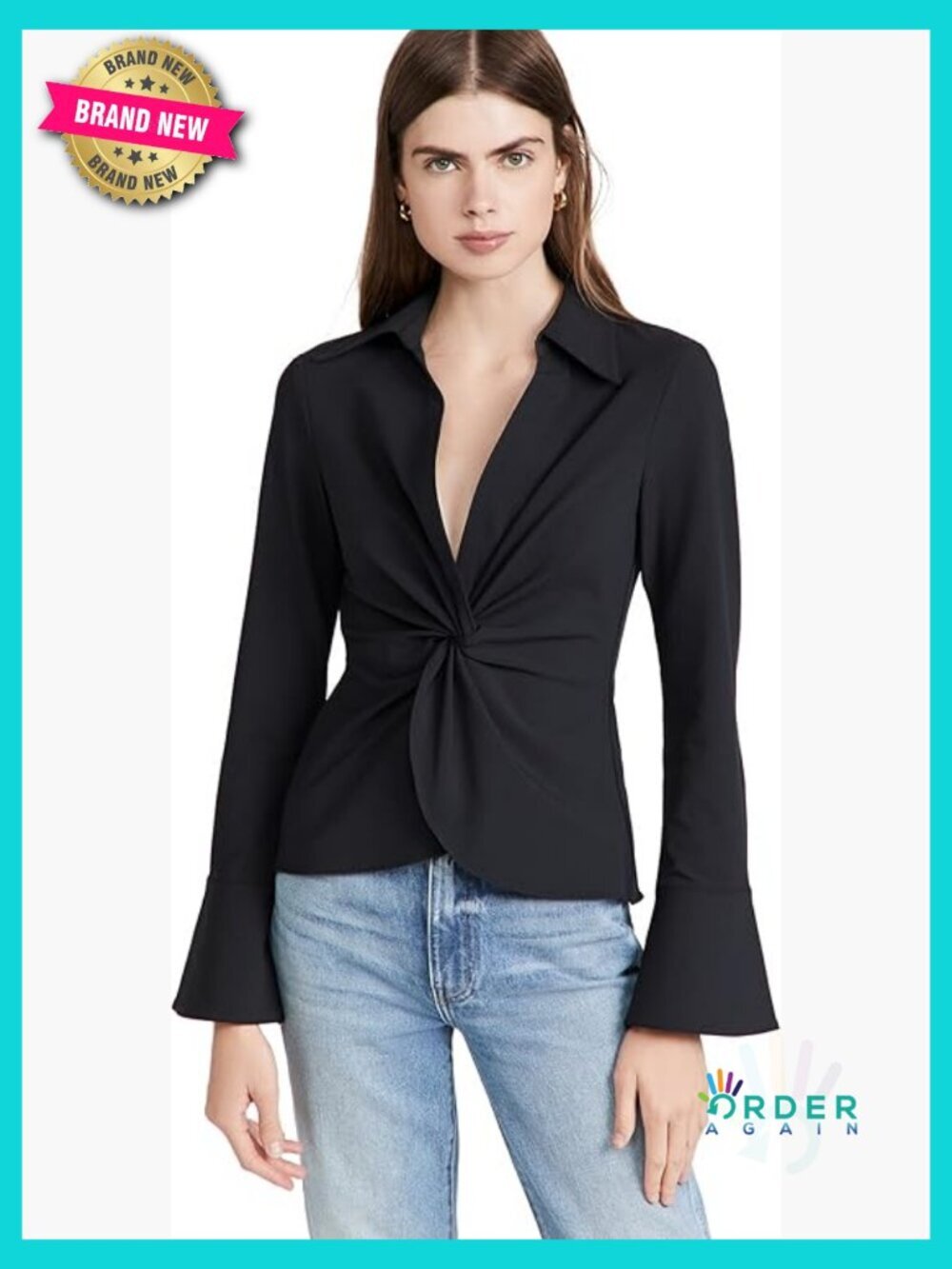 Long Sleeve Collared Blouse Elegant Minimal Chic Workwear Pullover Design